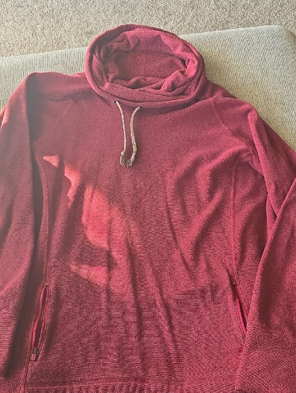 Cozy Red Marled Pullover Hoodie